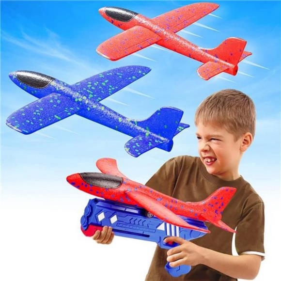 Aircraft Launcher Airplane Toy Catapult Flaunting Aircraft Blue Red - Picture 1 of 16